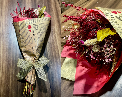 Buquê de flores desidratadas